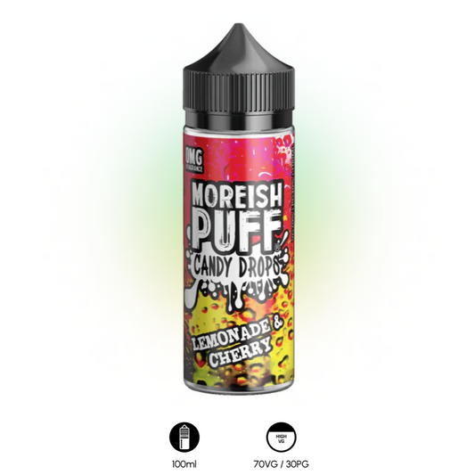 Moreish Puff Lemonade and Cherry Candy Drops 100ml Short Fill